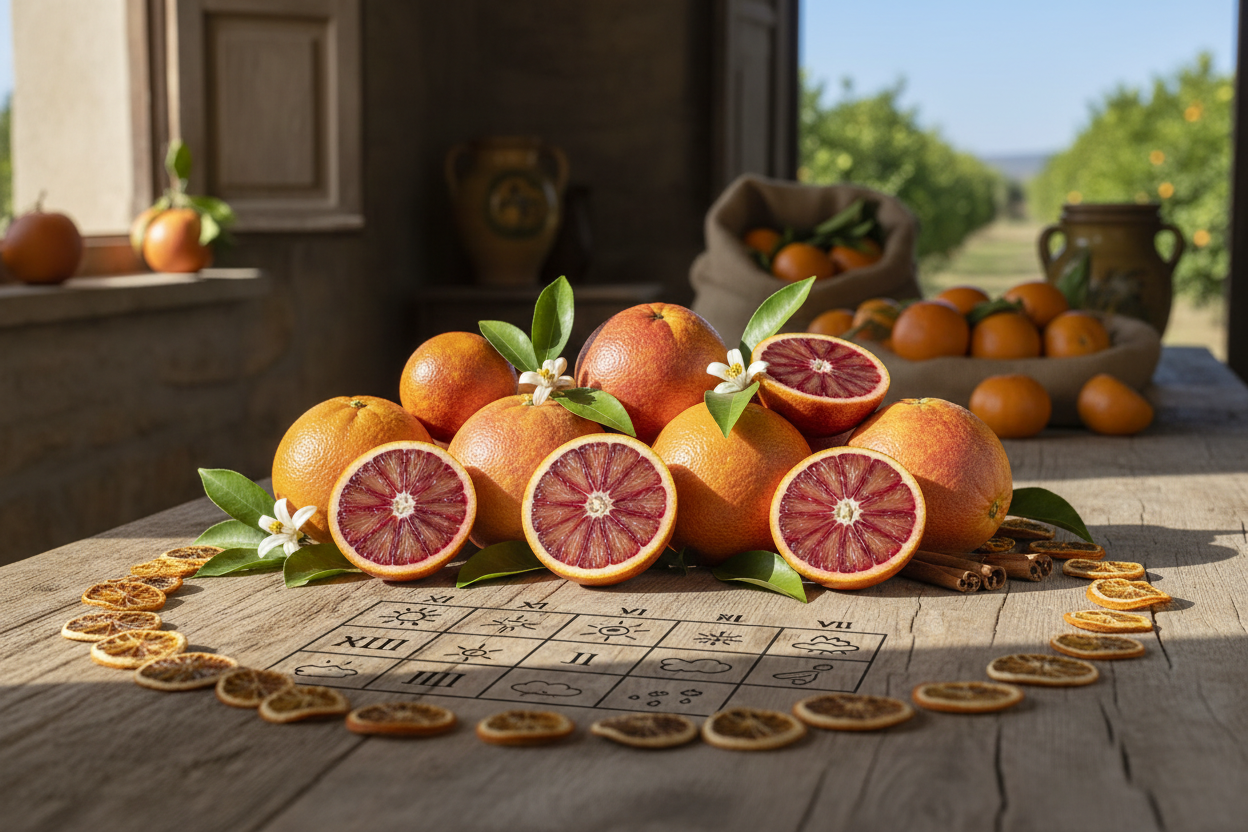 Calendario di produzione arance siciliane - Varietà Tarocco, Navel e Sanguinello disponibili online